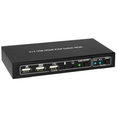 TECHly IDATA-KVM-HDMI2U 2 Port KVM-Umschalter HDMI USB 3840 x 2160 Pixel