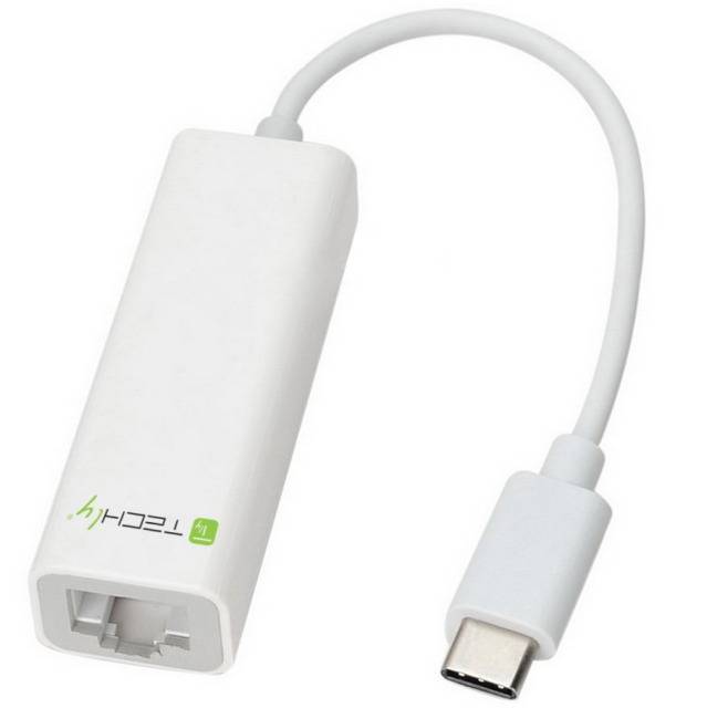 Techly Konverter Kabel USB3.1 TypeC Stecker-RJ45 Gigabit Eth-0