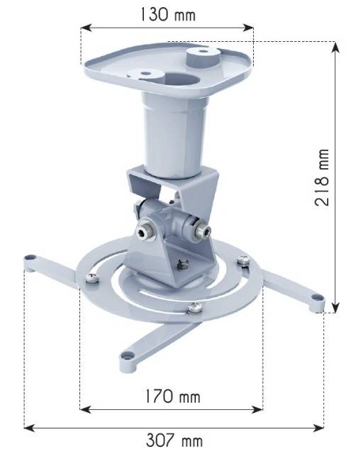 TECHly ICA-PM-100WH Beamer-Deckenhalterung Neigbar, Drehbar Boden-/Deckenabstand (max.): 218 mm Weiß-2