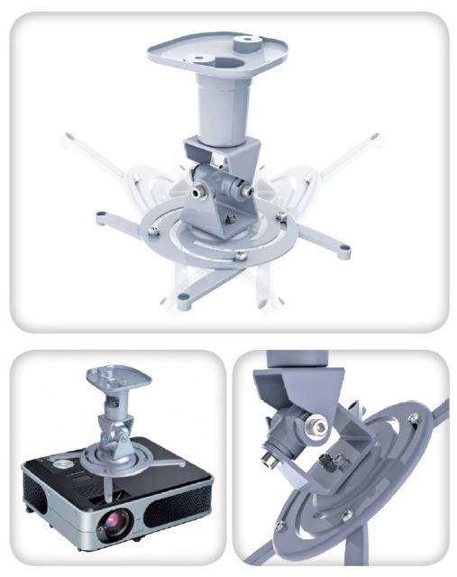 TECHly ICA-PM-100WH Beamer-Deckenhalterung Neigbar, Drehbar Boden-/Deckenabstand (max.): 218 mm Weiß-3