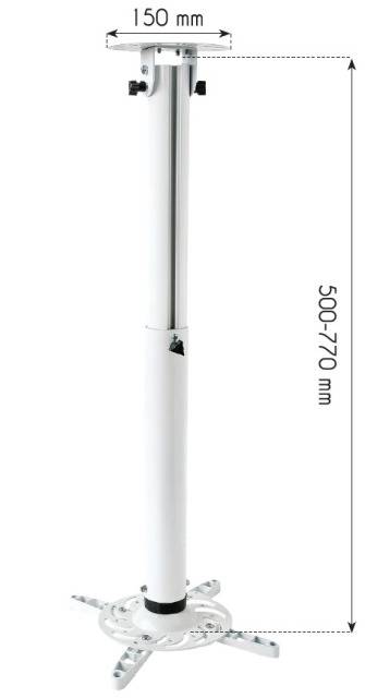 TECHly ICA-PM-104MW Beamer-Deckenhalterung Drehbar, Neigbar Boden-/Deckenabstand (max.): 770 mm Weiß-2