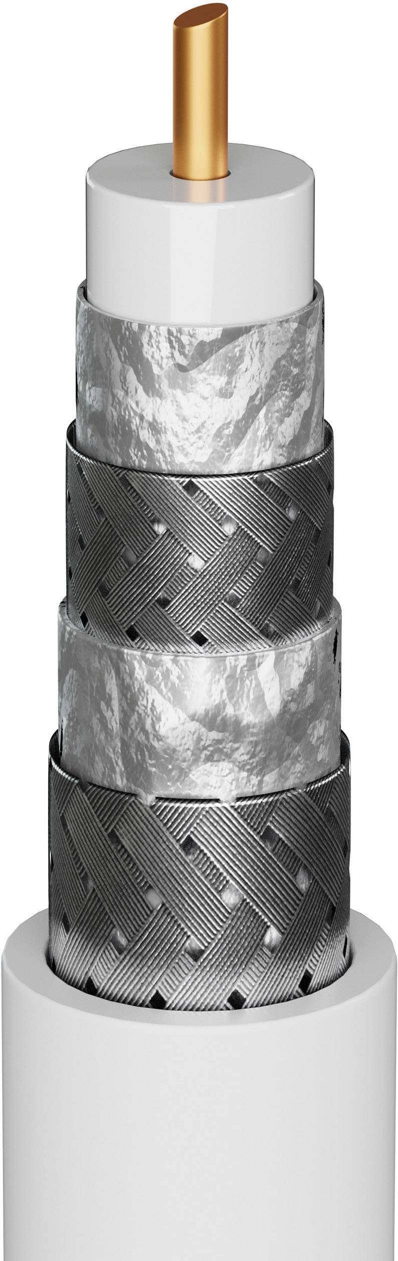 Goobay TV Antennenkabel (135 dB typ), 4x geschirmt vergoldet, Koax-Buchse > Koax-Stecker 1 m-3