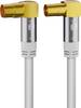 Goobay TV Antennenkabel (135 dB typ), 4x geschirmt vergoldet, Koax-Buchse 90° > Koax-Stecker 90° 1 m