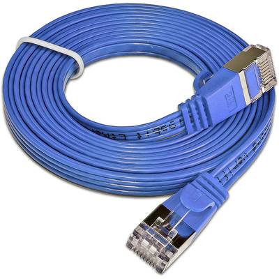Slim Wirewin PKW-STP-SLIM-KAT6 0.5 BL RJ45 Netzwerkkabel, Patchkabel CAT 6 U/FTP 0.50 m Blau flach 1 St.
