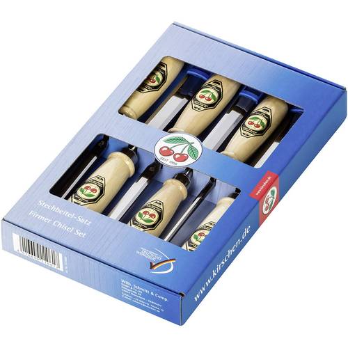 KIRSCHEN 6-teiliger Stechbeitelsatz 1001 mit Weißbuchenheft im SB-Karton bestehend aus 6+10+12+16+20+26mm