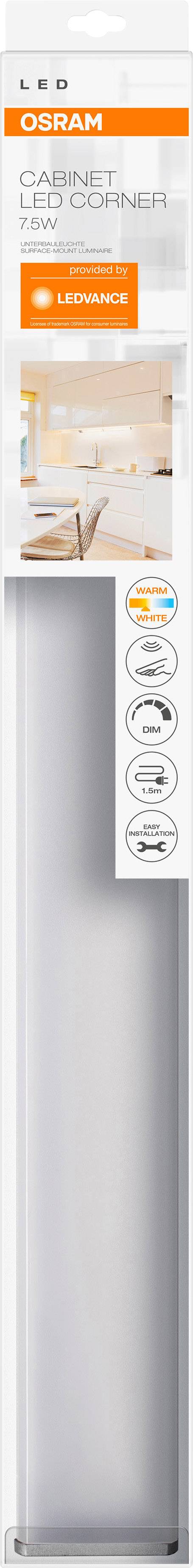 'LED-Lampe OSRAM, 7 W, warmweiß. Geeignet für Schreibtischbeleuchtung. Energieeffizienzklasse A+.'