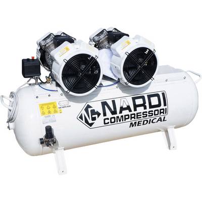 Weißer medizinischer Kompressor von Nardi mit zwei Lüftern.