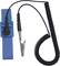 Antistatisches Handgelenkband mit Kabel und Krokodilklemme zur Vermeidung von elektrostatischer Entladung bei elektronischen Arbeiten.