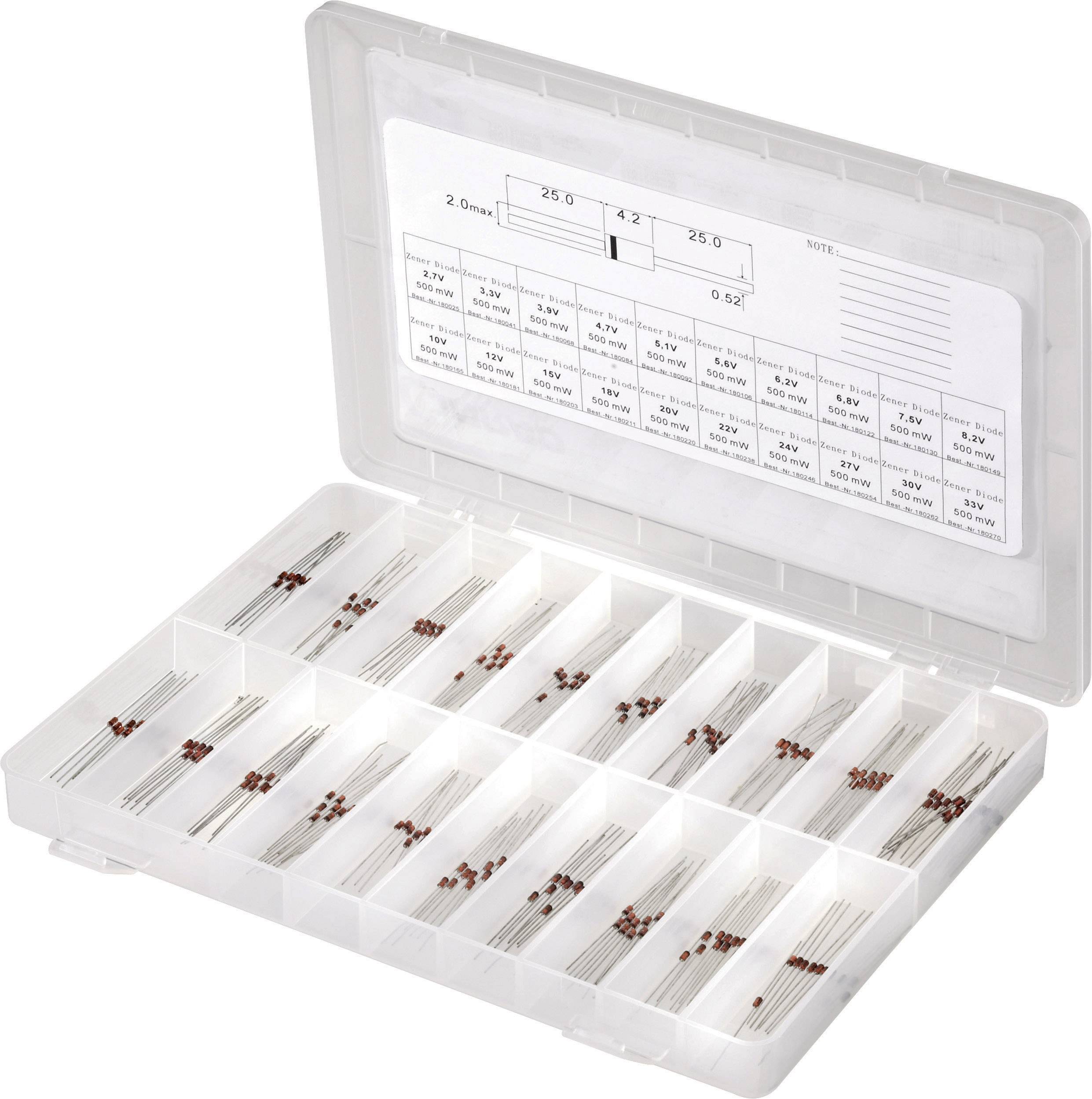 TRU COMPONENTS 179001 Zener diodes 300 pcs assorted set for electr...