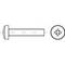 Längs- und Draufsicht einer Schraube mit Kreuzschlitzkopf.