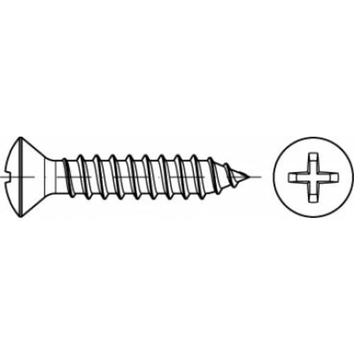 TOOLCRAFT TO-5377629 Linsensenkblechschrauben 22 mm Kreuzschlitz Phillips Edelstahl A2 500 St.