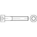 Technische Zeichnung einer Schraube mit Sechskantkopf und Gewinde, seitliche und obere Ansicht.