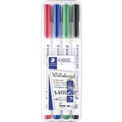 Image of Staedtler 301 WP4 Lumocolor whiteboard pen 301 Whiteboardmarker Schwarz, Rot, Blau, Grün 4 St./Pack.