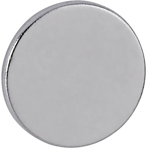 Maul Neodym Magnet (Ø x H) 10 mm x 1 mm Scheibe Silber 10 St. 6166196