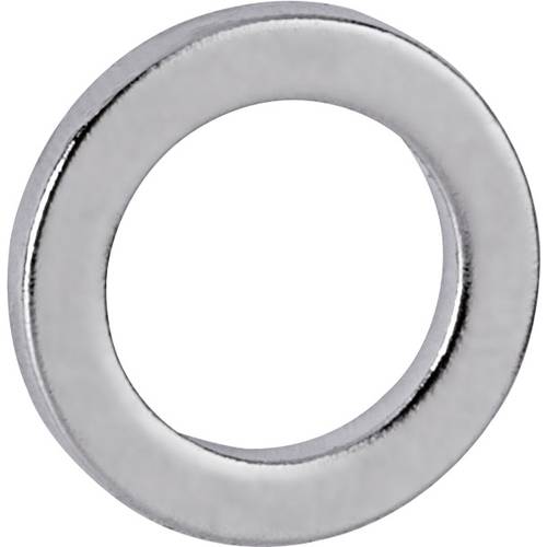 Maul Neodym Magnet MAUL (Ø x H) 12 mm x 1.5 mm Ring Silber 10 St. 6168396