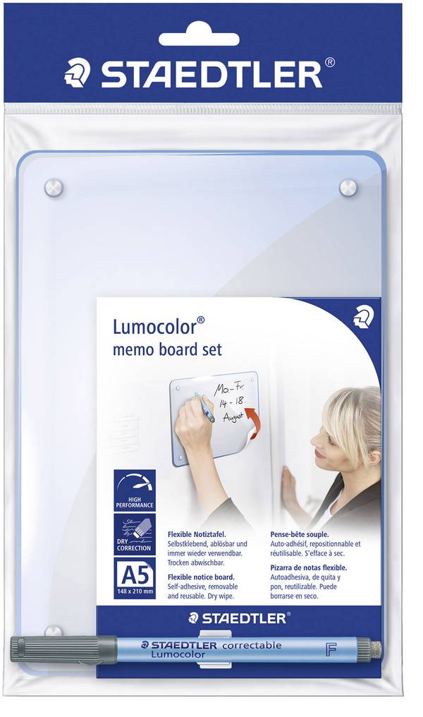 Staedtler Whiteboard Lumocolor memo board 641 (B x H) 148 mm x 210 mm Transparent  Wiederablösbare Whiteboard-Folie inkl. 1 Boardmarker