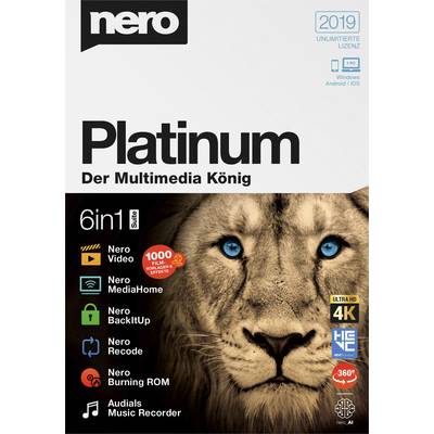 Nero Platinum 2019 Vollversion, 1 Lizenz Windows Brenn-Software