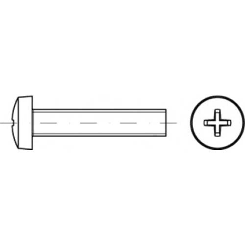 TOOLCRAFT TO-5430624 Linsenzylinderschrauben M4 5 mm Kreuzschlitz Phillips Stahl galvanisch verzinkt 2000 St.
