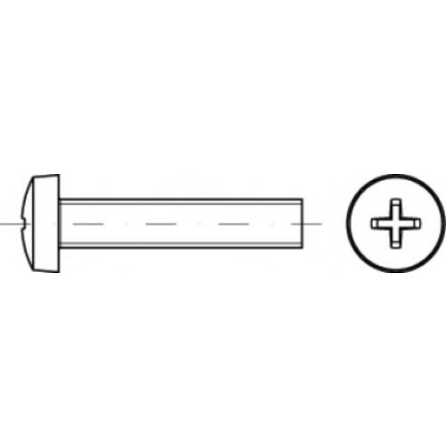 TOOLCRAFT TO-5430723 Linsenzylinderschrauben M5 50 mm Kreuzschlitz Phillips Stahl galvanisch verzinkt 500 St.