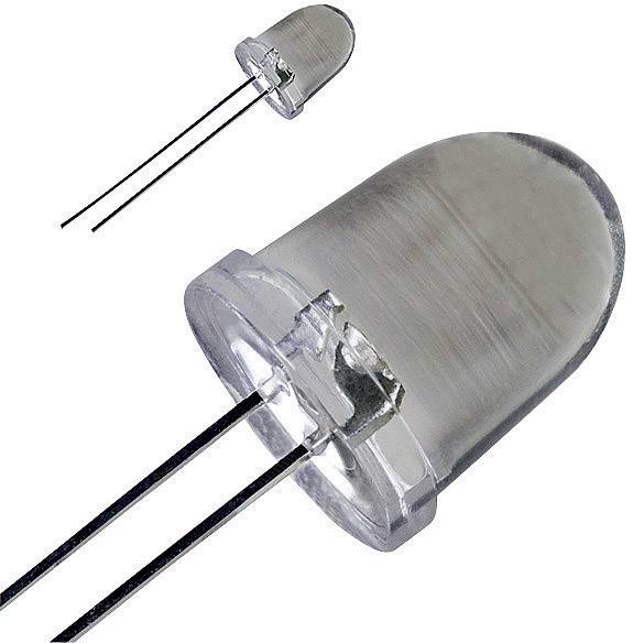 10 x LED 10mm rot 50mA klar