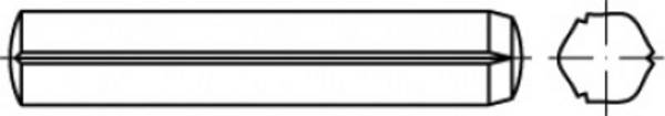 TOOLCRAFT  TO-5437677 Zylinderkerbstift  8 mm Stahl  100 St.