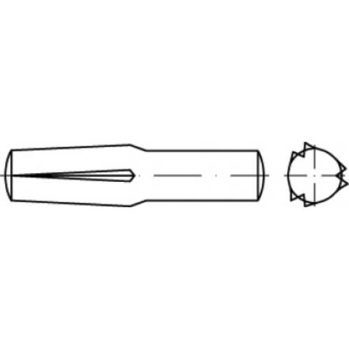 TOOLCRAFT TO-5437926 Steckkerbstift 8 mm Stahl 100 St.