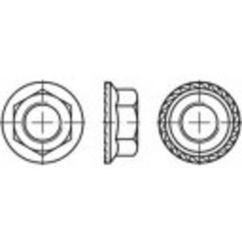 TOOLCRAFT TO-5444721 Sechskant-Sperrzahnmuttern mit Flansch M8 88934 200 St.