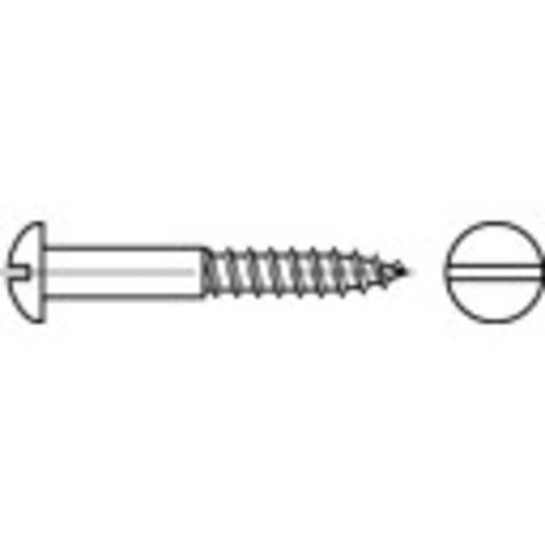 TOOLCRAFT TO-5446671 Halbrund-Holzschrauben 4 mm 25 mm Schlitz DIN 96 Messing 200 St.