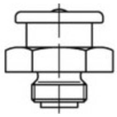 TOOLCRAFT DIN 3404 Messing M-Fein Flachschmiernippel mit metrischem Feingewinde Abmessung: M 10 x 1 SW 17 100 St.