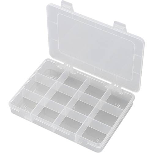 TRU COMPONENTS E-110 Sortimentskasten (L x B x H) 184 x 124 x 25 mm Anzahl Fächer: 12 feste Unterteilung Inhalt 1 St.