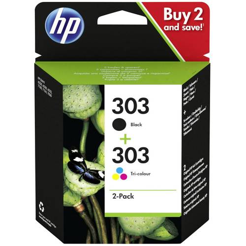 HP Druckerpatrone 303 Original Kombi-Pack Schwarz, Cyan, Magenta, Gelb 3YM92AE Tinte