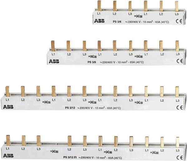 ABB 2CDL231001R1006 ABB PS3/6 1Stück(e) 106 mm Sammelschiene Phasenschiene Anzahl Reihen 3 Mehrfarbig 3polig 10 mm² 1 St.