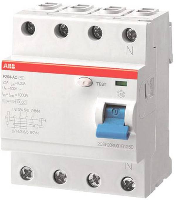 ABB 2CSF204123R1630 F204A-63/0,03L FI-Schutzschalter A 4polig 63 A 0.03 A 230 V
