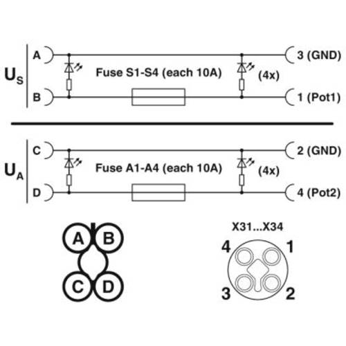 Phoenix Contact SACB-4/T-L-8FUSE CT AXL 1413929 Zubehör M12-Verteiler mit Kunststoffgewinde 1 St.
