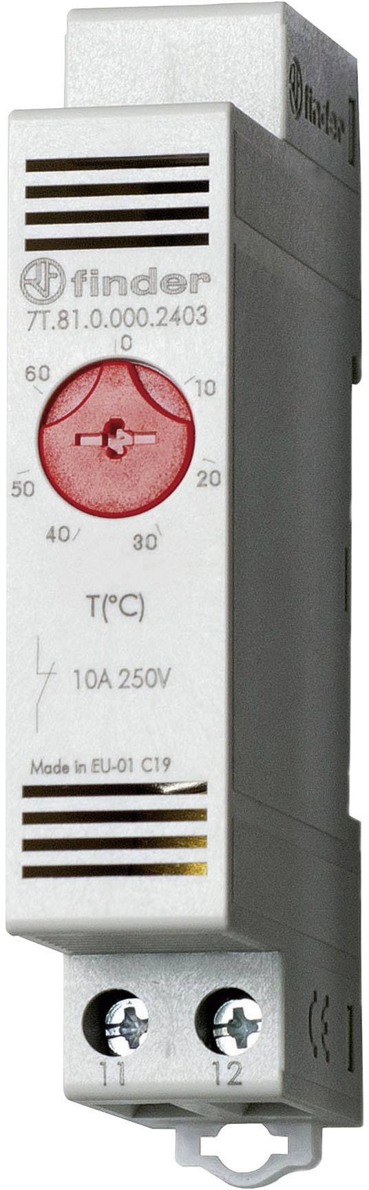L x Finder Schaltschrankheizungs-Thermostat 7T.81.0.000.2403 250 V/AC 1 Öffner 