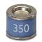 Kleiner, zylindrischer Magnet mit blauer Beschichtung und der Zahl '350' auf der Seite.