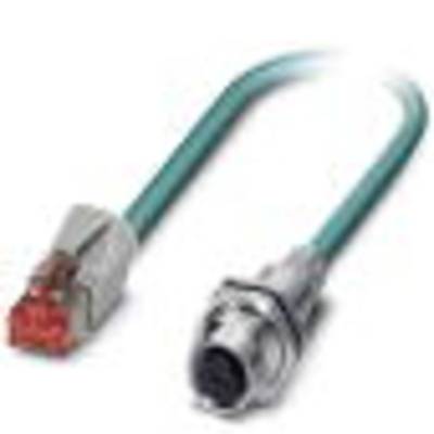 Netzwerkkabel mit RJ45-Stecker und Rundstecker, geeignet für industrielle Anwendungen.