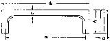 Diagramm eines rechteckigen Rahmens mit abgerundeten Ecken. Beschriftungen: 'a', 'b', 'c', 't'. Maßelemente dargestellt.