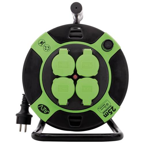 REV 0010215412 Kabeltrommel 25.00 m Schwarz Schutzkontakt-Stecker