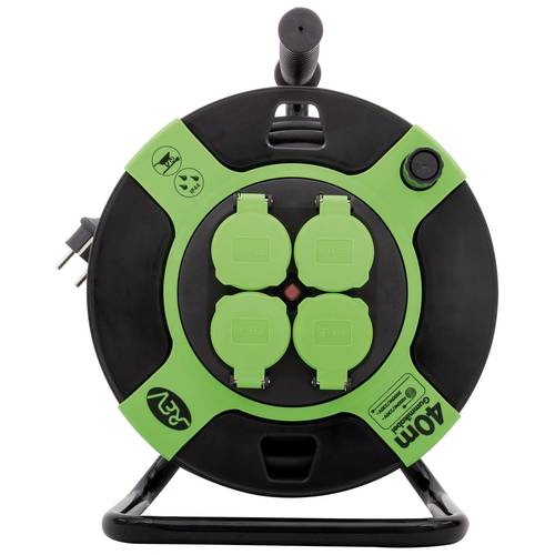 REV 0010217412 Kabeltrommel 40.00 m Schwarz Schutzkontakt-Stecker