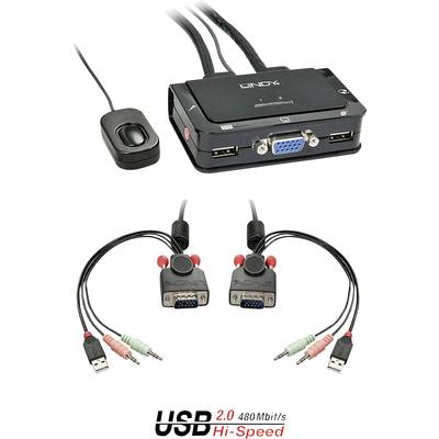 LINDY LINDY VGA KVM Switch 2 Port USB Audio 2 Port KVM-Umschalter   