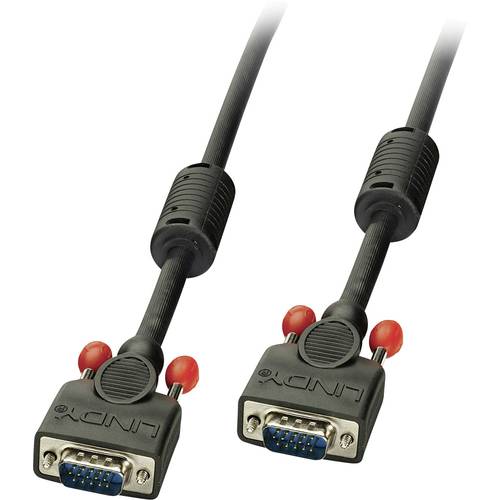 Thumbnail - LINDY VGA Anschlusskabel VGA 15pol. Stecker, VGA 15pol. Stecker 5.00 m Schwarz 36375 VGA-Kabel