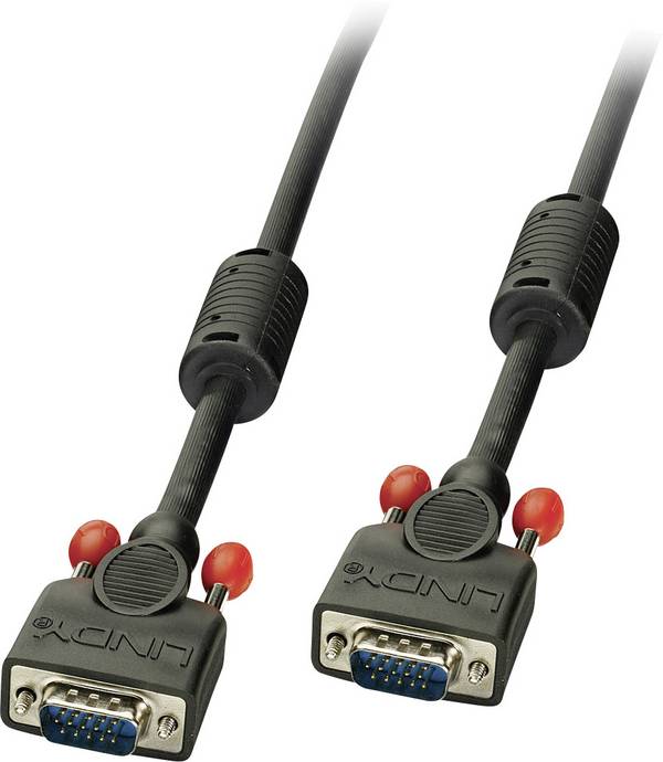 LINDY VGA Anschlusskabel VGA 15pol. Stecker, VGA 15pol. Stecker 20.00 m Schwarz 36379 doppelt geschirmt VGA-Kabel