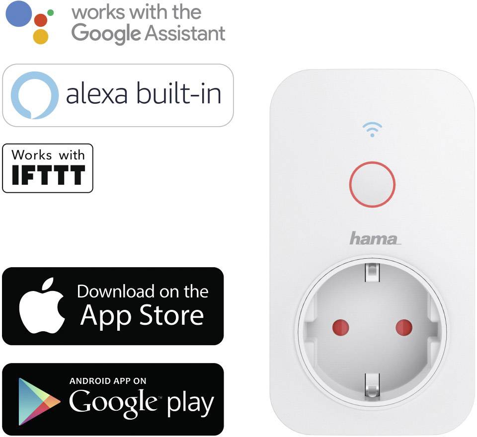 Hama 2x WiFi Steckdose und 1x Wi-Fi Steckdose inkl. Strommessgerät Wi-Fi Steckdosen-Set Alexa, Google Home, IFTTT-9