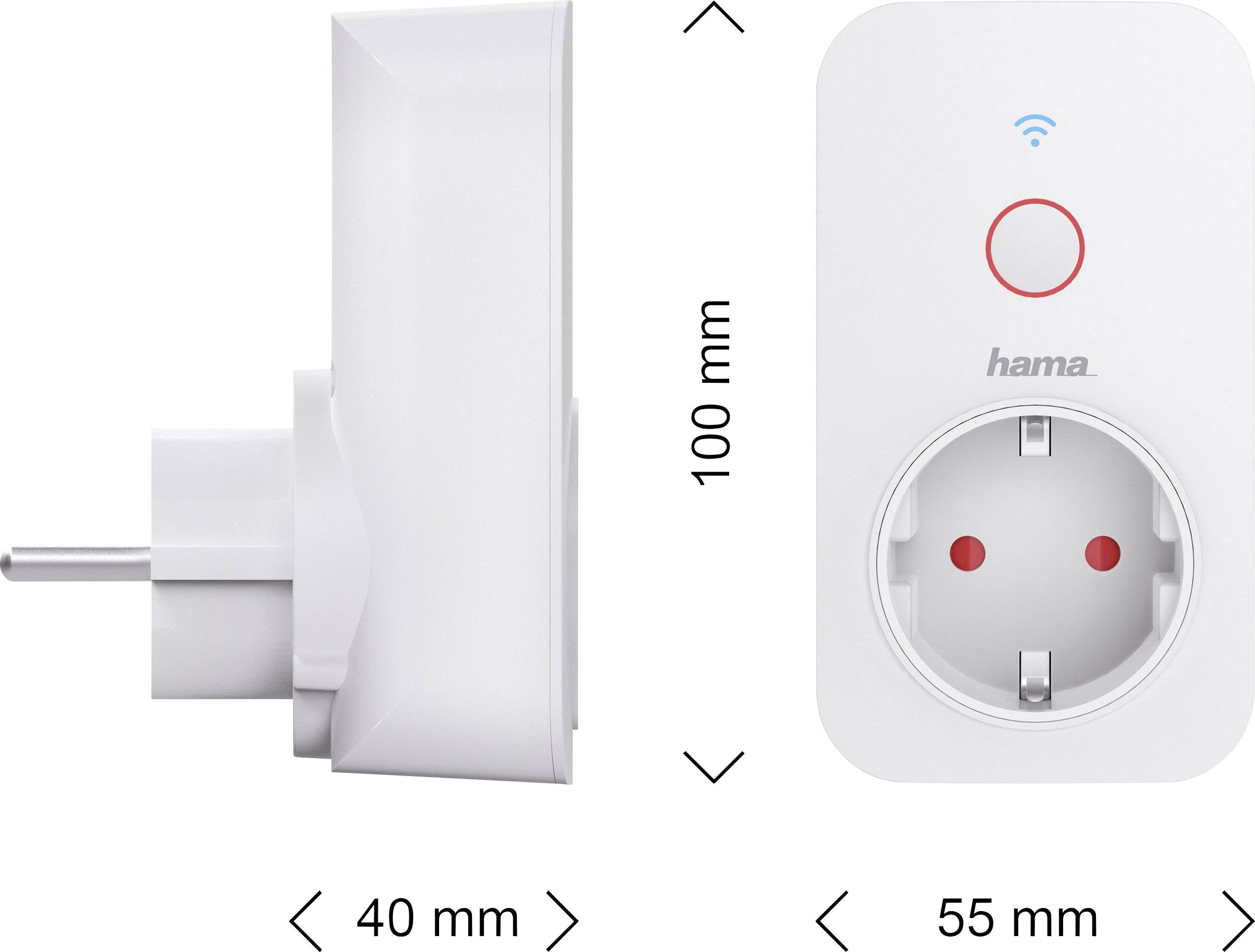 Hama 2x WiFi Steckdose und 1x Wi-Fi Steckdose inkl. Strommessgerät Wi-Fi Steckdosen-Set Alexa, Google Home, IFTTT-13