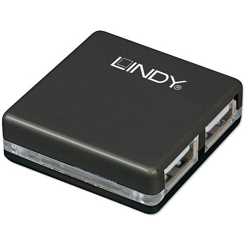 LINDY 42742 4 Port USB 2.0-Hub Schwarz