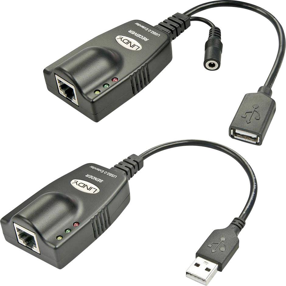 Lindy Extender USB 2.0 Cat5 UTP 1 Port 100m