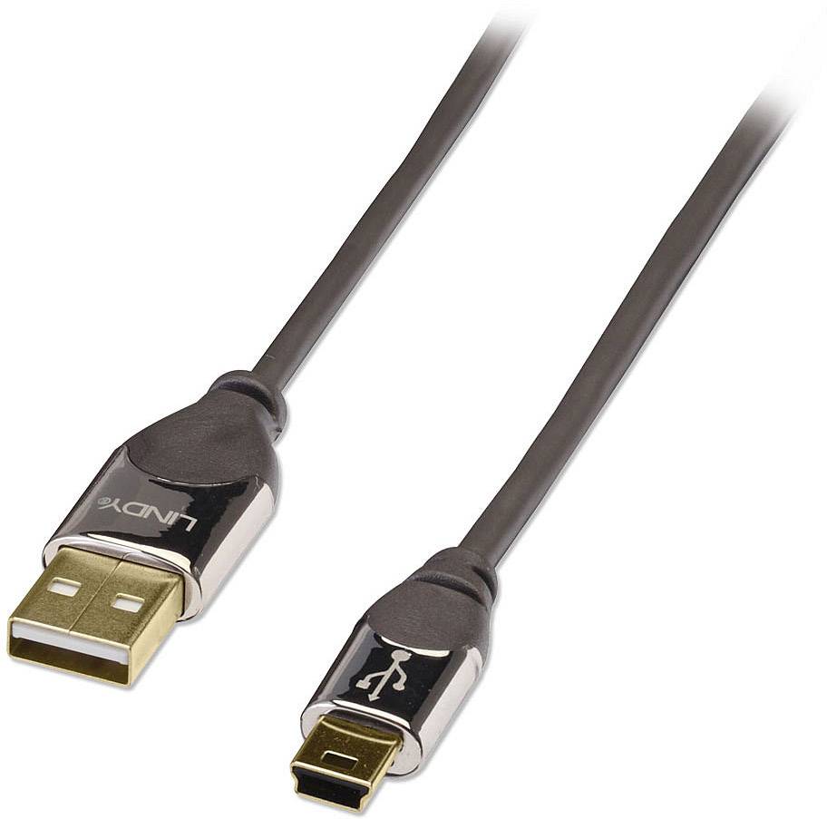Lindy 41591 CROMO® USB 2.0 Kabel Typ A/Mini-B, 5m