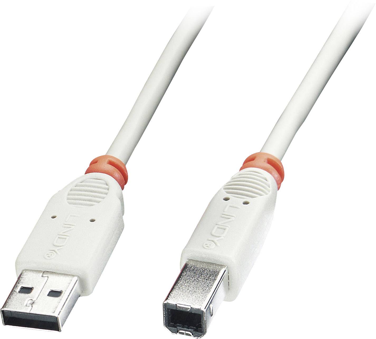 Lindy 41923 USB 2.0 Kabel Typ A/B, grau, 2m