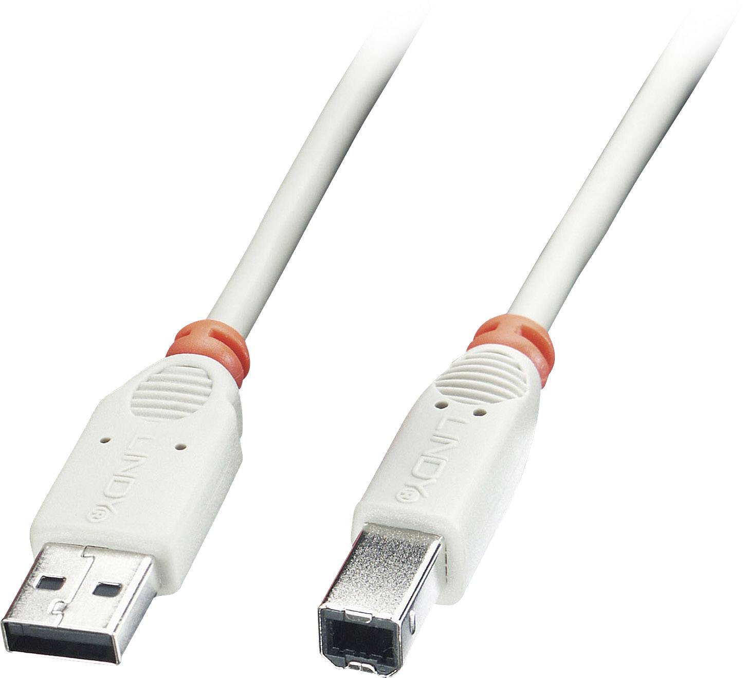 Lindy 41925 USB 2.0 Kabel Typ A/B, grau, 5m
